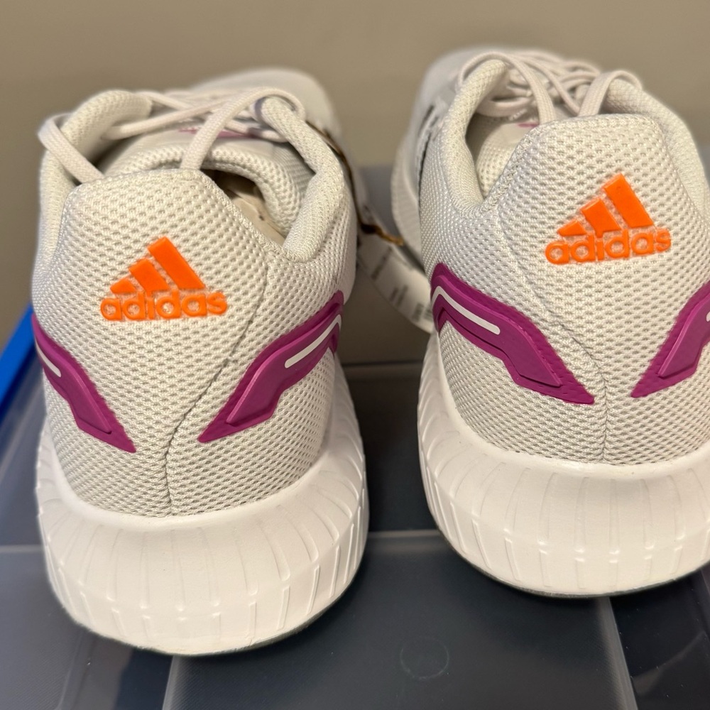 NEW Adidas White Sneakers with Orange and Purple Details